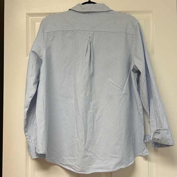 Vineyard Vines Light Blue Relaxed Women’s Striped Button Down Shirt Size 16 - Picture 7 of 8